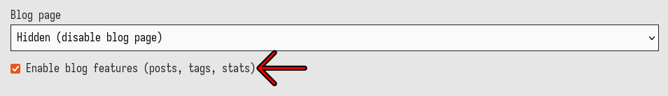 Disable blog checkbox