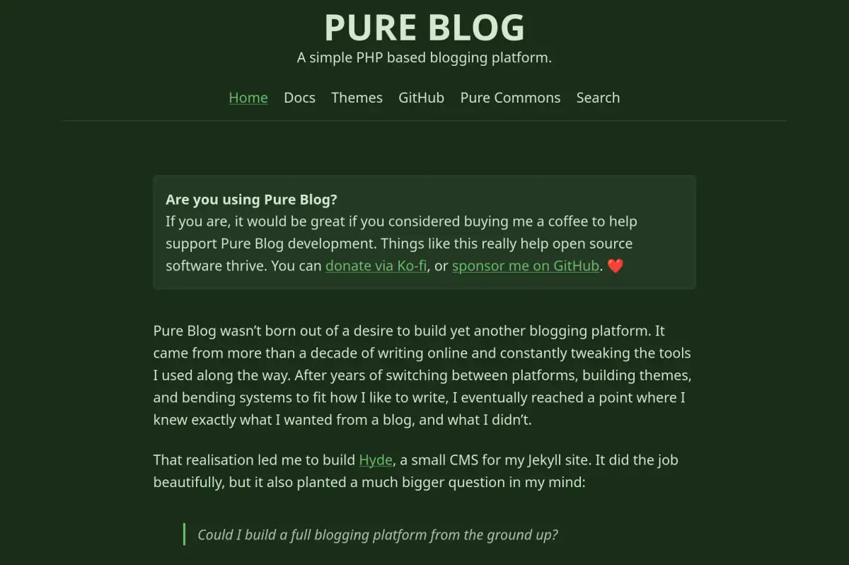 Forest Dark theme screenshot