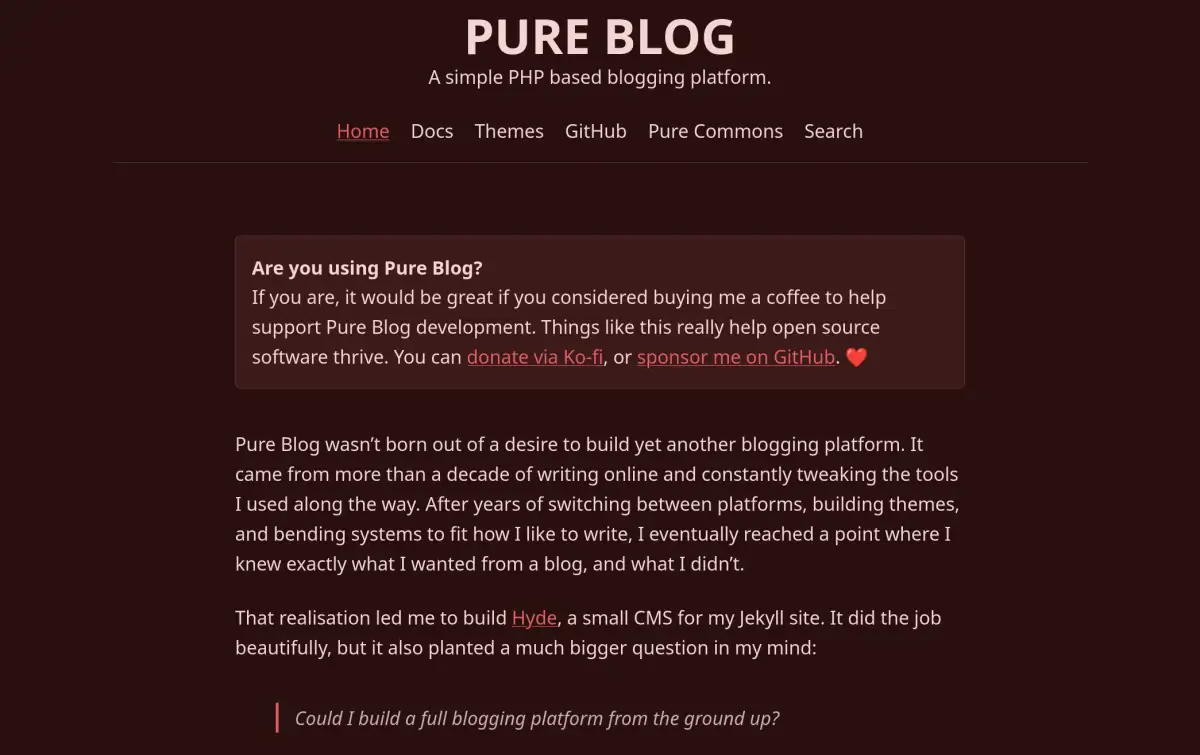 Rose Dark theme screenshot