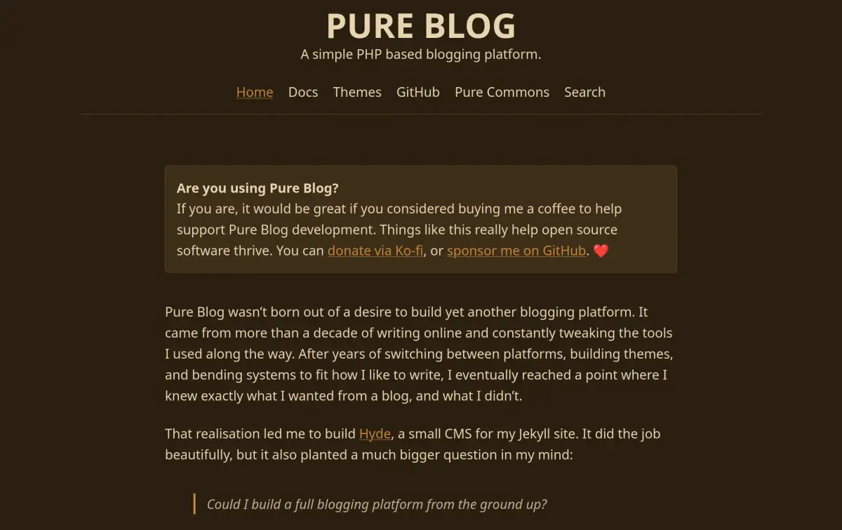 Sepia Dark theme screenshot
